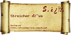 Streicher Éva névjegykártya